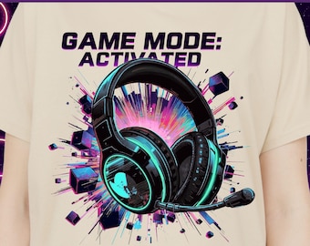 Gamer Boy PNG SVG | Game Mode Activated T-Shirt Design | Gaming Clipart for Shirts, Hoodie Print, Sublimation Download, Kids Gamer Art