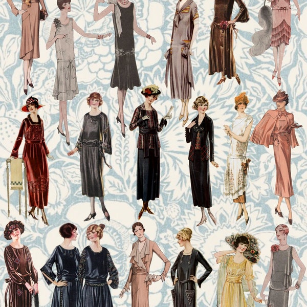 NEW 1920s Fashion Die Cut Stickers ~ Two Sets Available