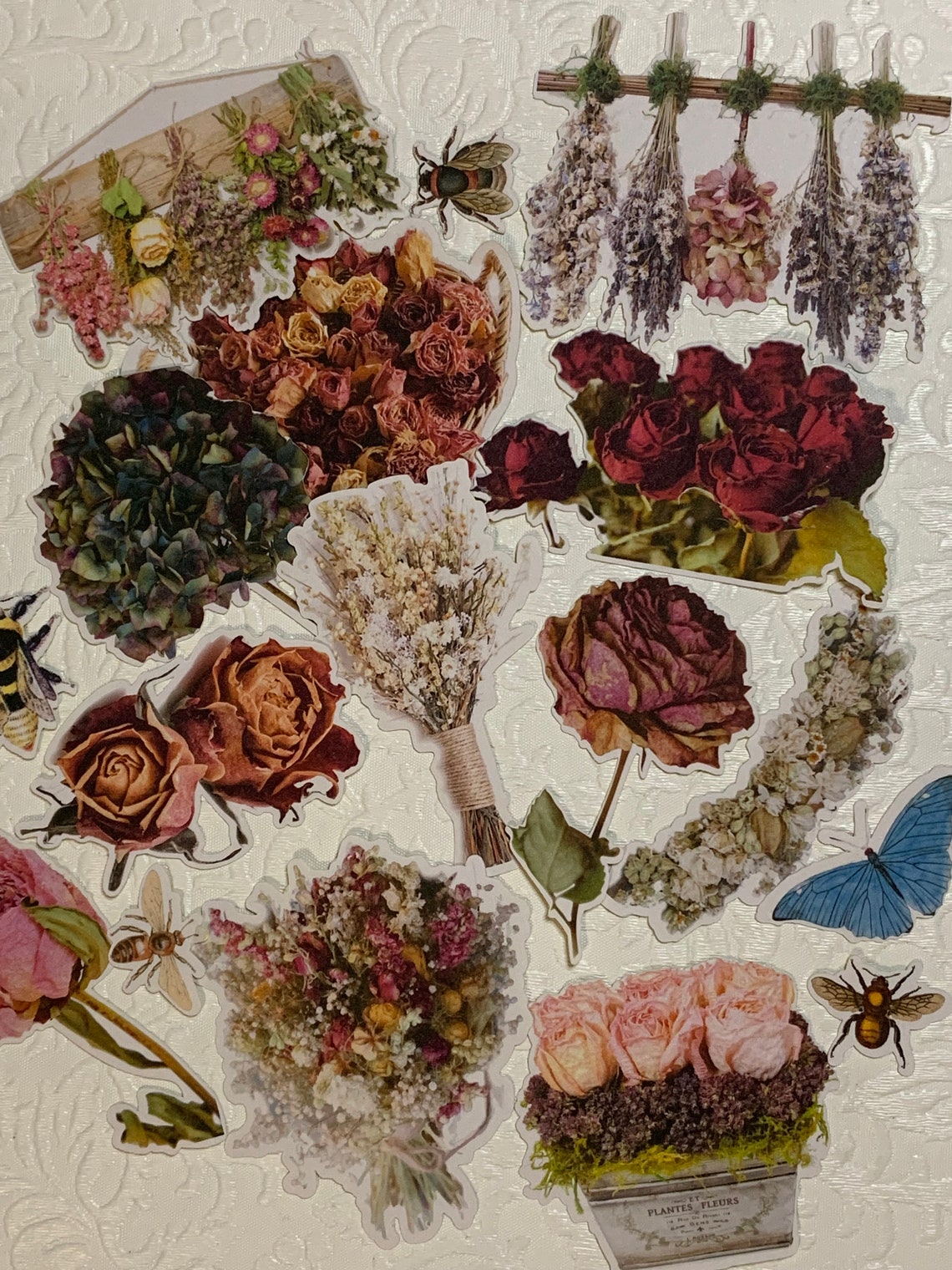 Dried Flower Designs Die Cut Journal Stickers Etsy