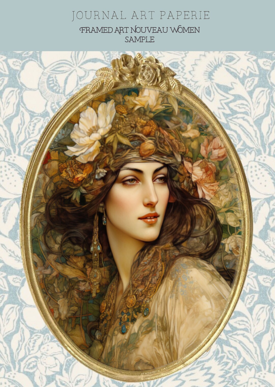 Gold Framed Art Nouveau Women Die Cuts Etsy Australia