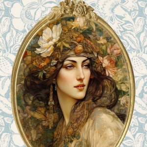 Złote Ramki Art Nouveau Kobiety ~ Wykrojniki