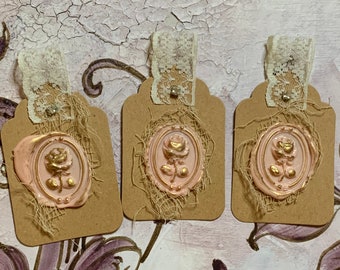 Floral Wax Seal Mini Tags