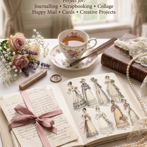 Jane Austen Style - Die Cut Stickers