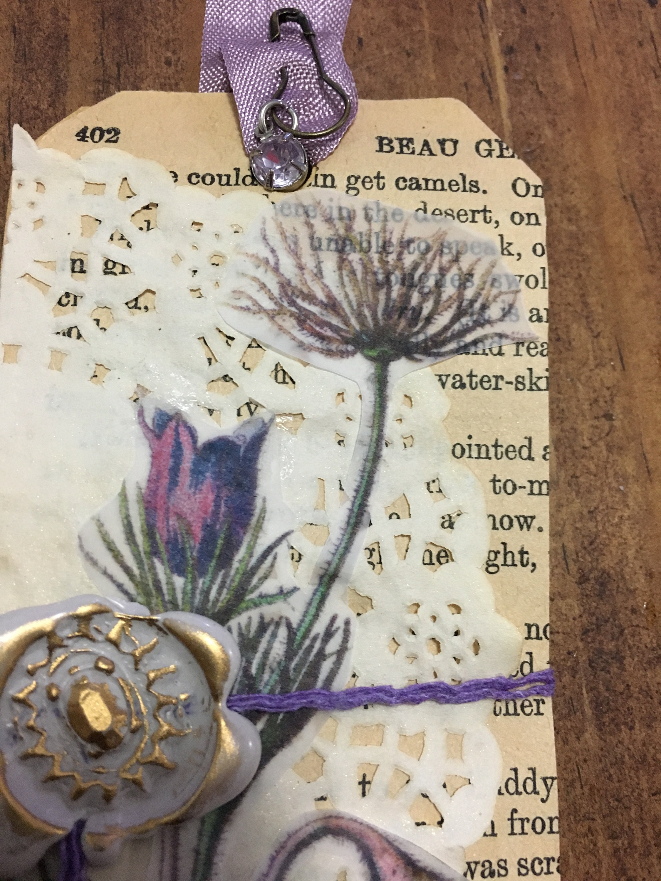 vintage style floral journal tags with wax seal
