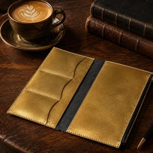 Handmade Cowhide Multi-Pocket Journal Insert with Card Organizer, Zipper Pocket, Personalized Name for A5/A6/B6/TN Planner Covers