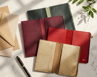 Personalized Genuine Leather Journal Insert, A5 A6 B6 TN Organizer, 7 Color Options