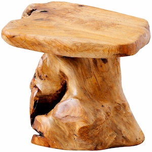 13.8" Cedar Stump Stool,Natural Wooden Side Table,Plant Stool,Live Edge Coffee Table for Bedroom,Living Room, Outdoor