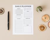 Daily Planner Printable A4 | 2026 Calendar | Minimalist Planner | Productivity Template | Instant Download PDF