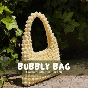 Instruções para Bolsa de Crochê – Faça uma Bolsa de Crochê com Ponto Pipoca | PDF em Alemão e Inglês