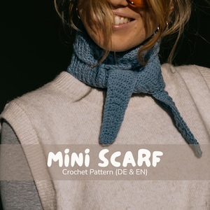 かぎ針編みのスカーフのパターン | 初心者向けかぎ針編みのミニスカーフ | PDF ドイツ語＆英語