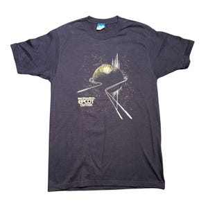 Vintage 80s Walt Disney World EPCOT Center Spaceship Earth Navy T-Shirt Medium Bild 1