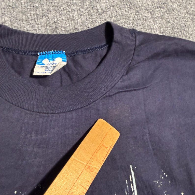 Vintage 80s Walt Disney World EPCOT Center Spaceship Earth Navy T-Shirt Medium Bild 3
