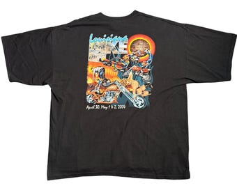 Vintage 2004 Louisiana Bike Expo Graphic T-Shirt Black XXL Biker Moto Tee