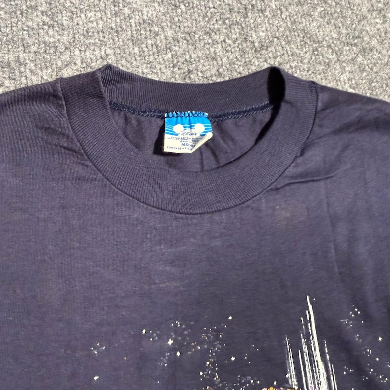 Vintage 80s Walt Disney World EPCOT Center Spaceship Earth Navy T-Shirt Medium Bild 2