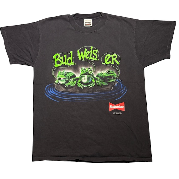 Vintage 1995 Budweiser Frogs T-Shirt Tultex XL Black … - Gem