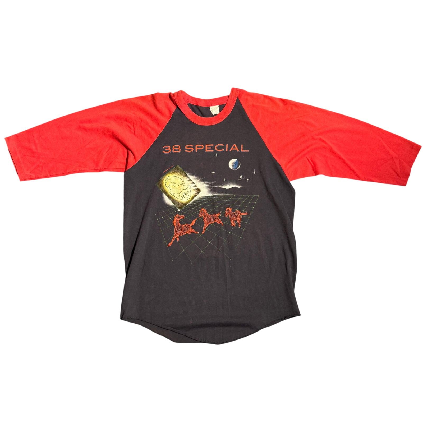 レア　当時80s 38 SPECIAL TOUR DE FORCE Tシャツ Vintage 1984 38 Special Tour De Force Raglan Concert Shirt Black
