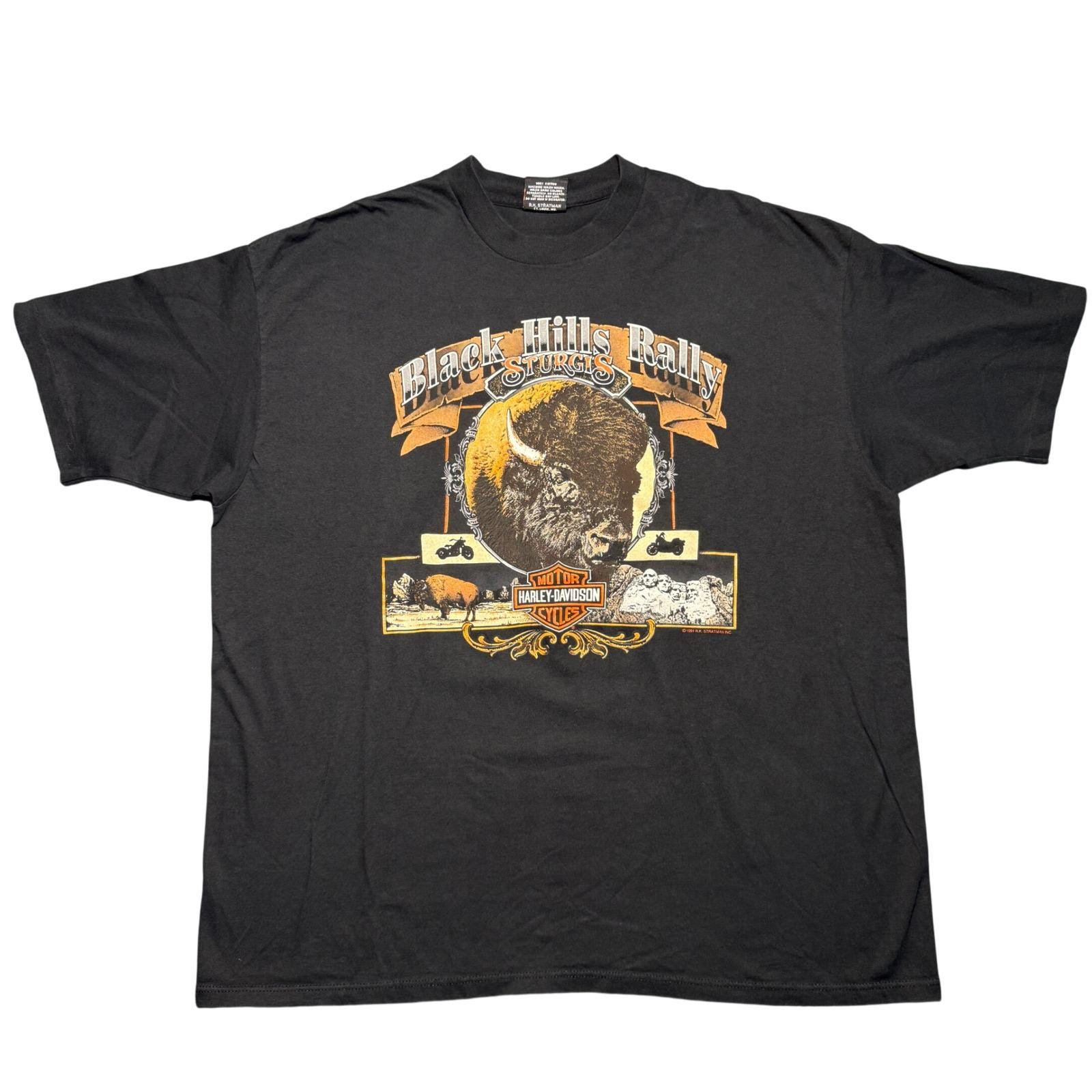 Vintage 1991 Harley Davidson Sturgis Black Hills Rally T-shirt 2
