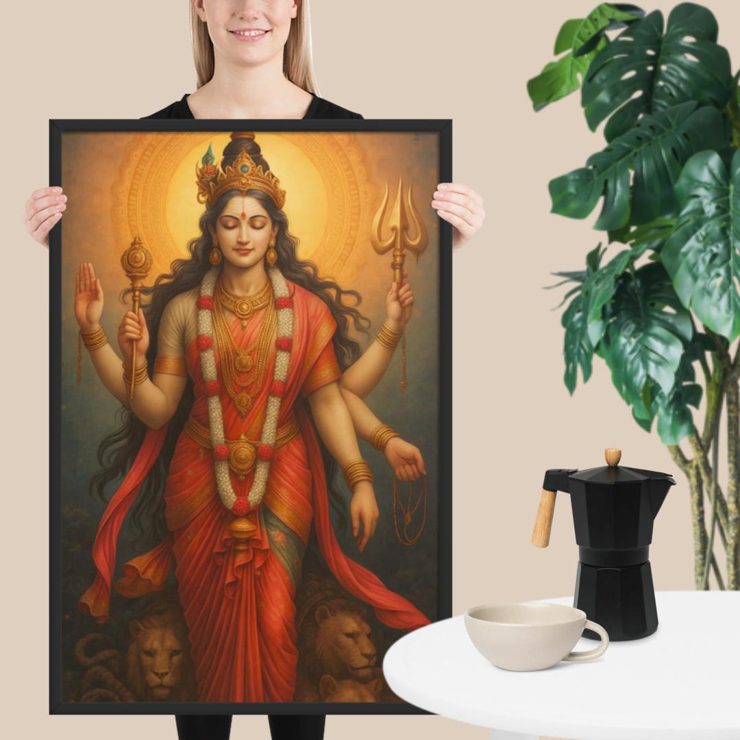 Devichod Devi Goddess Art | Divine Feminine Wall Art | Hindu Goddess Painting ...