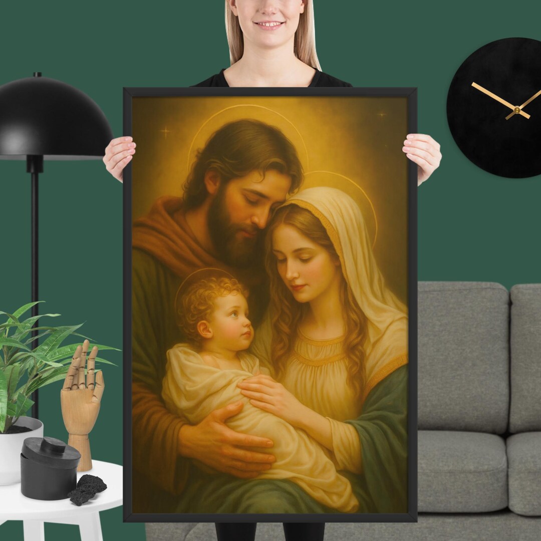 Holy Family Art | Jesus Mary Joseph Wall Art | Christian Religious ...