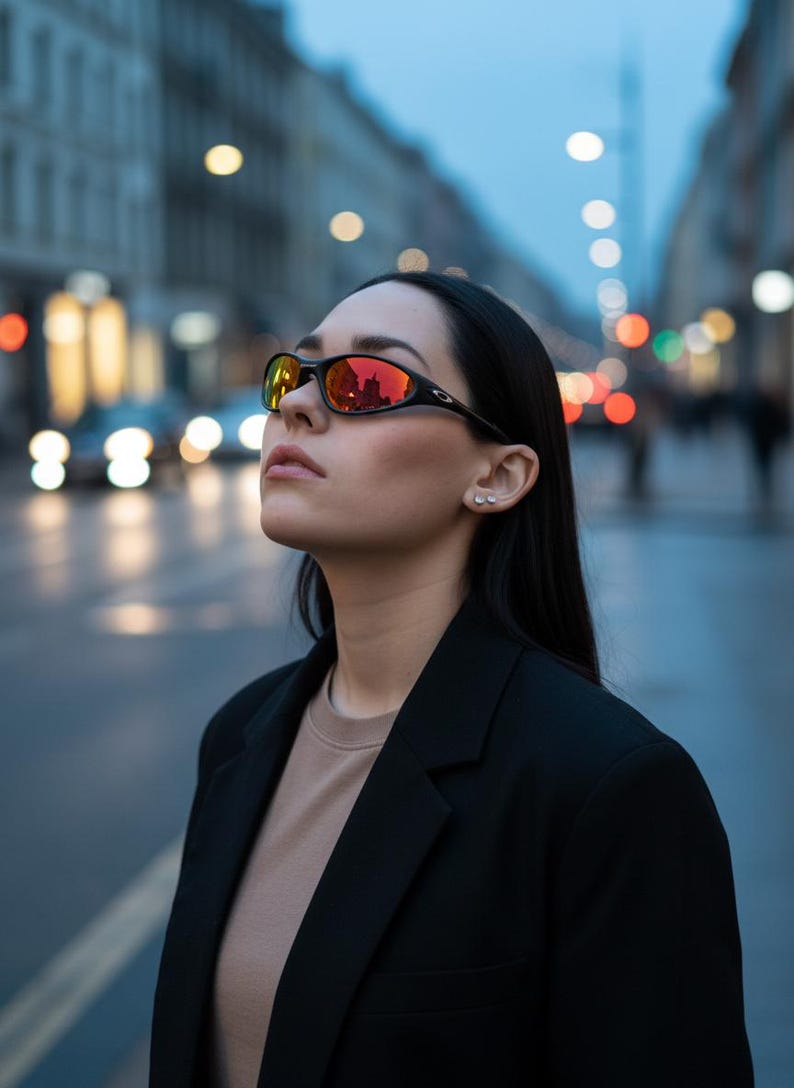 Vintage Oakley Sunglasses Black Rare Oakley Fire Mirror Lenses, 90s 2000s Futuristic Eyewear image 1