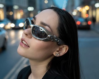 Vintage Oakley Sunglasses Rare Futuristic Oakley Shades, Iridescent Lens Techwear Glasses, 90s 2000s
