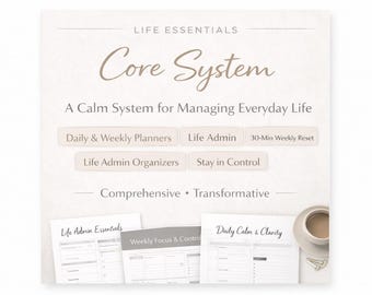Life Printable Planner – Digital Download Essentials Core System Organization Pdf