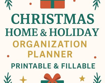 Christmas Planner Printable, Fillable Holiday Organizer (PDF)