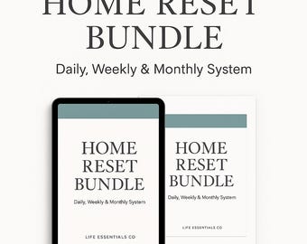 Home Reset Planner, Budget Tracker, Daily Weekly Monthly (Digital Printable PDF)