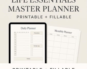 Weekly Meal Planner - Digital Printable Life Wellness Fillable Habit Goals Tracker