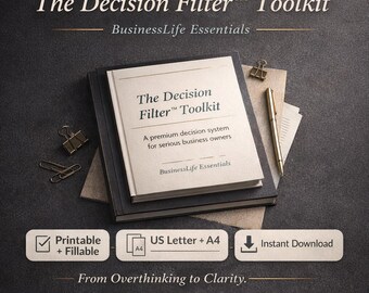 Business Entscheidung Toolkit - Digital Printable ausfüllbares Small Business Life Pdf