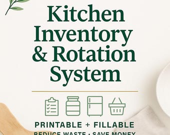 Kitchen Inventory Planner, Fillable Pantry & Grocery Tracker (PDF)