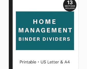 Printable Home Management Binder Dividers, Budget Planner (Digital PDF)