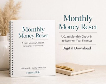 Monthly Money Reset | Calm Monthly Financial Check-In | Recenter Your Finances Without Budgeting | Digital Download