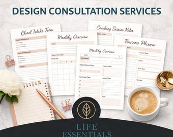 Custom Printable Planner - Digital Wellness Fitness Habit Financial Coaching Templates