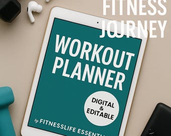 Workout Planner - Digital & Editable Fitness Journey (PDF Download)