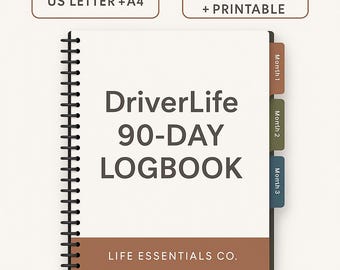 Mileage Income Tracker - Digital Printable Fillable Driver Log Book Pdf Daily Routine