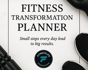 Wellness Meal Planner Printable, Digital Fitness & Workout Planner, Cleaning and Goal Tracker, Fillable PDF