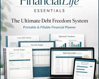 Debt Payoff Budgets Tracker - Digital Printable Financial Goal Fillable Planner