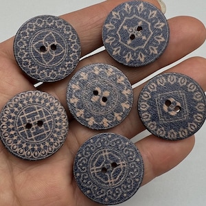 50PC Retro Vintage Style Wood Buttons 2 Hole Scrapbooking Sewing Buttons 15mm 20mm 25mm