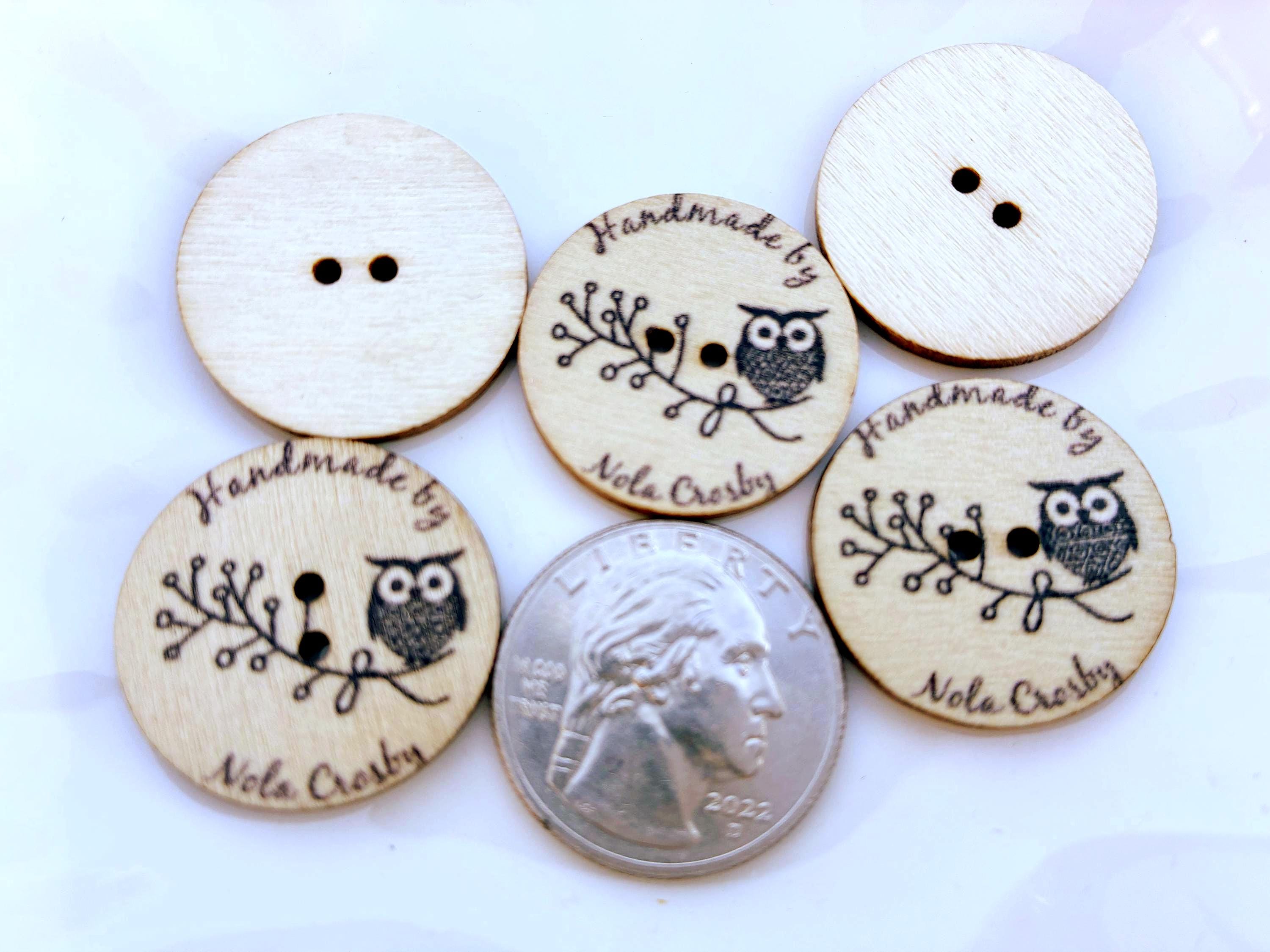 50PC Owl on Tree Branch Buttons 2 Hole Scrapbooking Sewing Buttons 25mm (1 Inch)