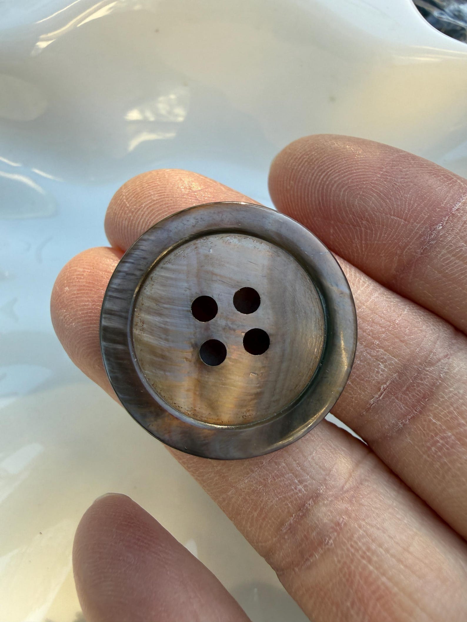 10 Buttons - Natural Mother of Pearl Shell Buttons: 4-hole, 3/8" 5/8 ...