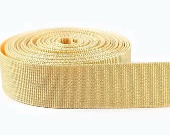 Beige Webbing Strap: Heavy Weight Bag & Dog Collar Material 3/4" 1" 1.25" 1.5" 2"