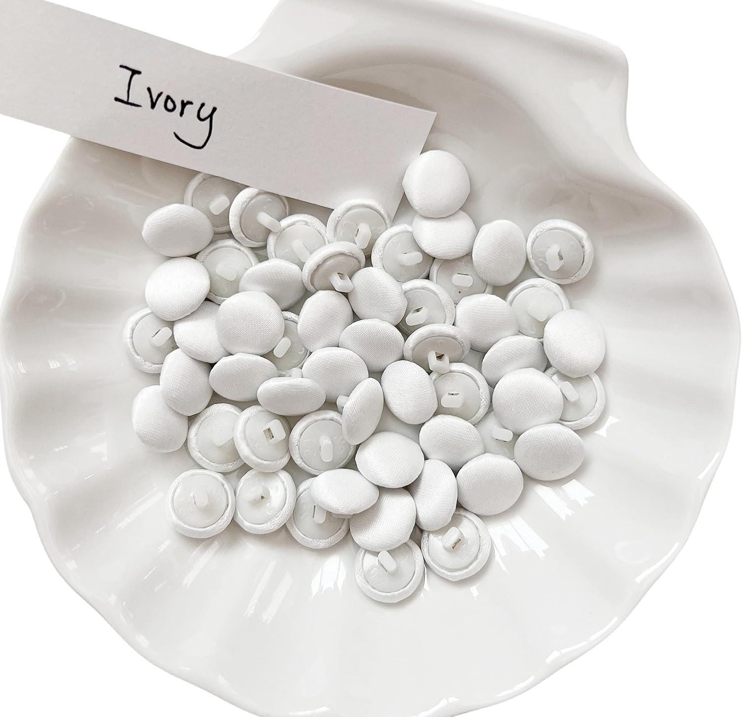 White/ivory Satin Cloth Buttons 1/2 Inch: Bridal & Dressmaking Set - 10PC -  Etsy