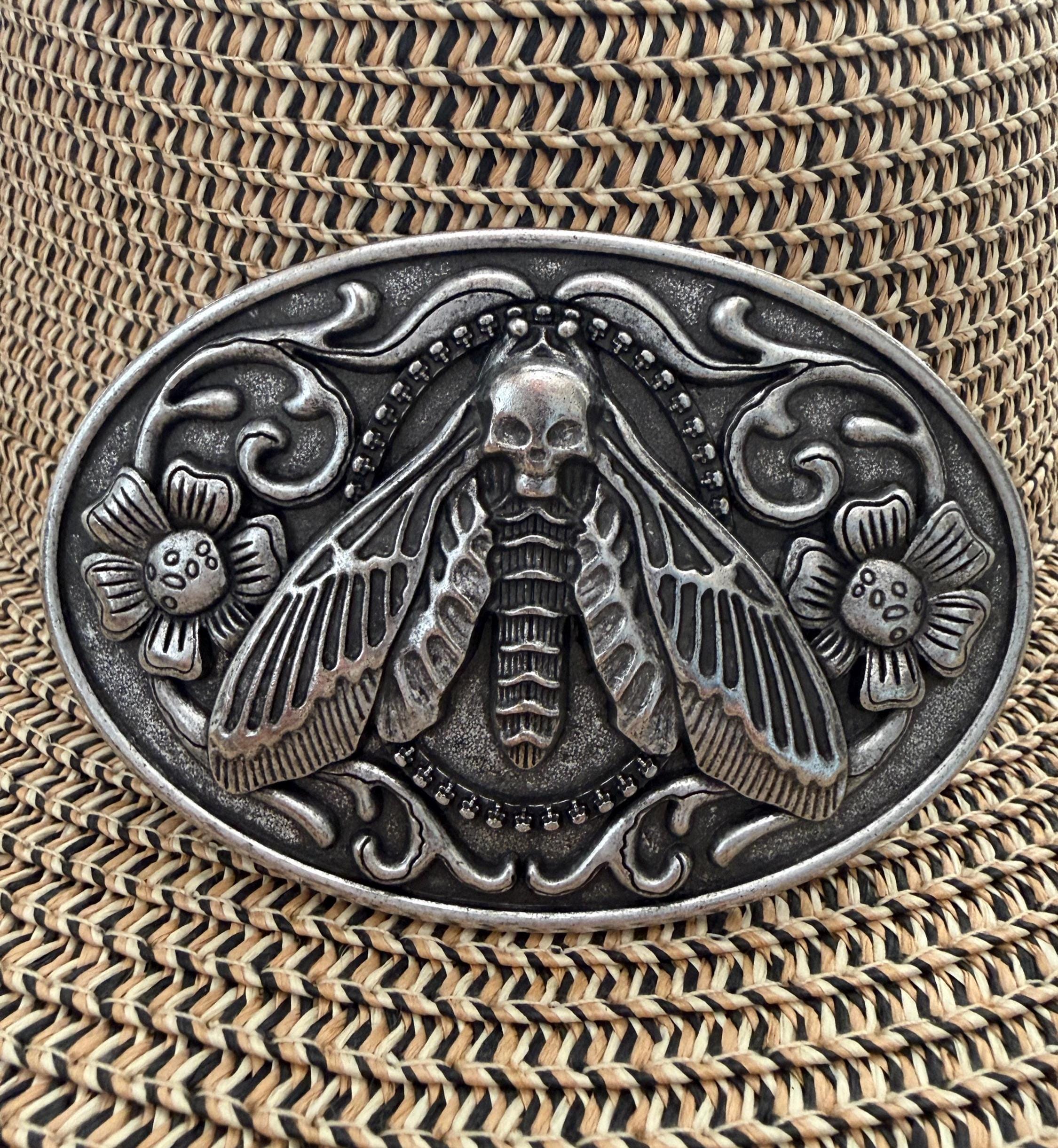 Antique Moth Butterfly Brass Sash Belt Buckle Artisan Handcrafted Butterfly Belt Buckles - Cellar Leather main image 4