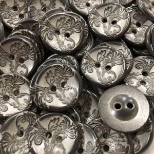 10PC Antiqued Black White Vine & Leaf Scrapbooking Metal Flat Buttons 11mm 15mm 18mm 21mm