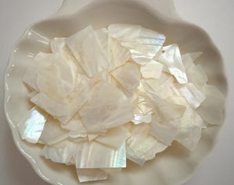 Piezas de concha iridiscentes: paquete de 57 g (2 oz), manualidades, joyería, arte con resina.