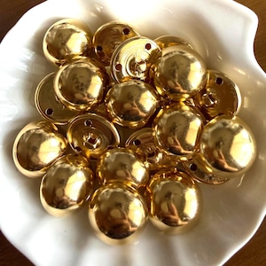 10PC Gold Simple Dome Metal Shank Buttons 3/8" 5/8" 11/16" 13/16" 7/8" 1"
