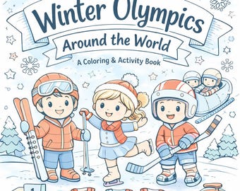 Libro da colorare e attività sulle Olimpiadi invernali per bambini / Stampabile / Attività di apprendimento / Download immediato