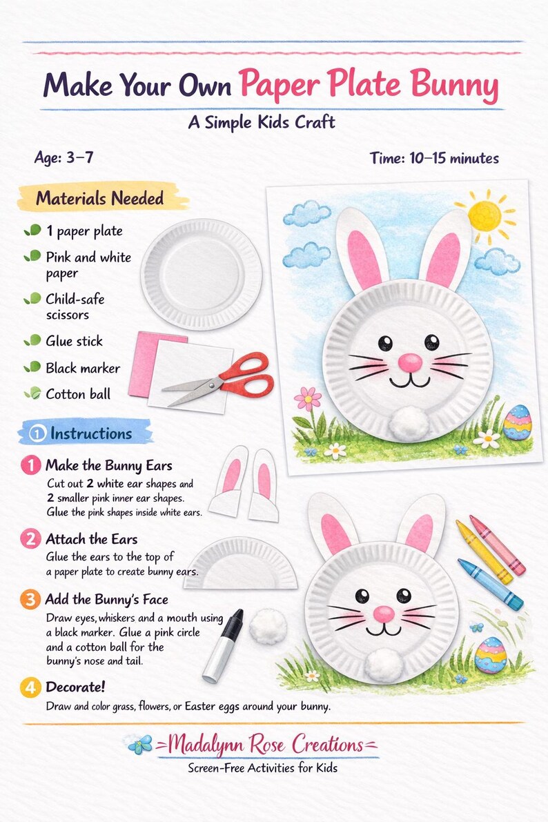 Spring Crafts for Kids Printable | Easy No Prep Preschool Crafts (ages ...