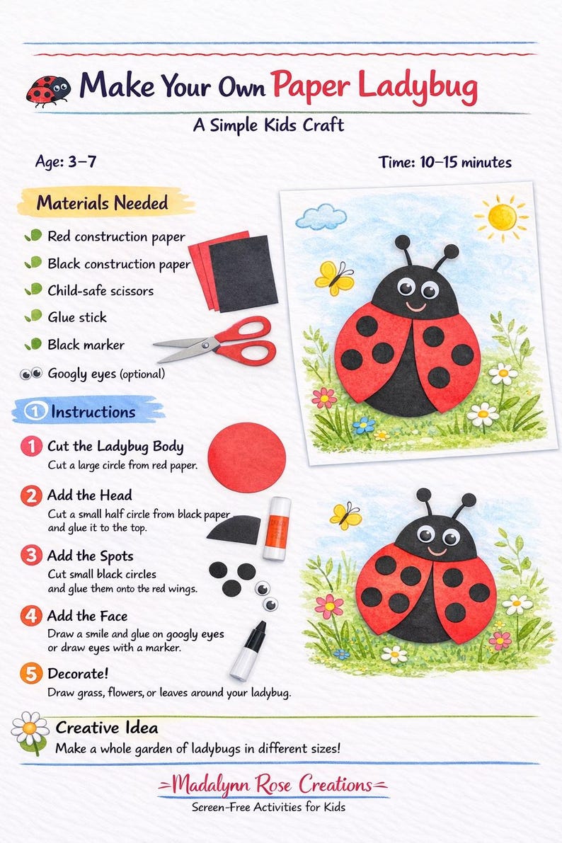 Spring Crafts for Kids Printable | Easy No Prep Preschool Crafts (ages ...